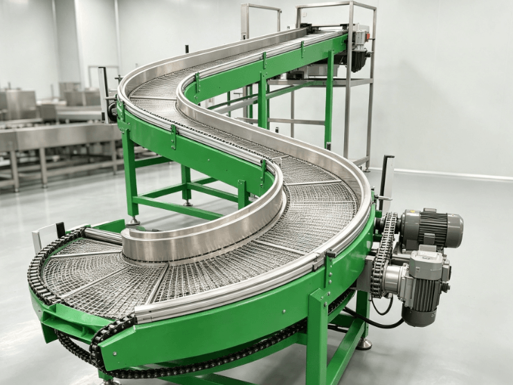 spiral tower conveyor for food processing