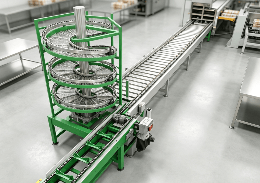 spiral tower conveyor for food processing-2