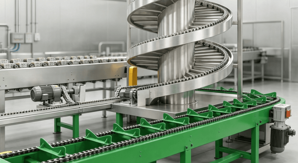spiral tower conveyor for food processing-3